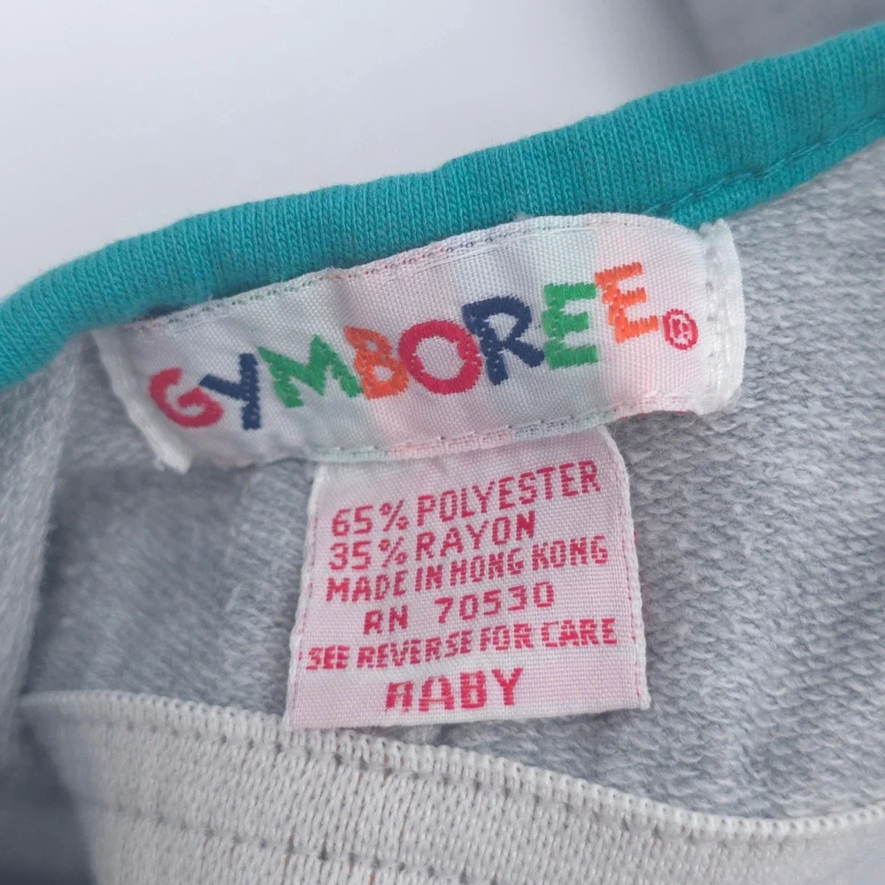 Gymboree Romper Vintage 90s Colorblock Gray Rainbow Baby Size 6-12 Months